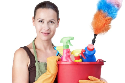 Professional carpet cleaner in Chiswick inspecting a living room carpet