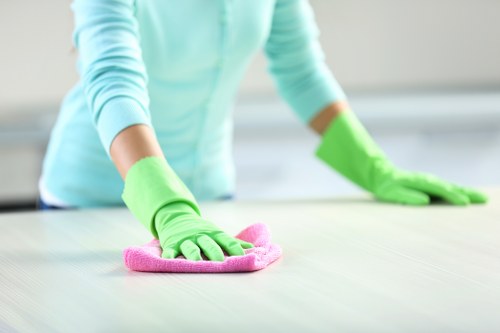 Modern domestic cleaning service for a Chiswick kitchen and dining area