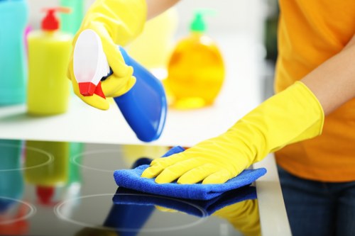 Local carpet cleaning service in Chiswick preparing a carpet for deep clean