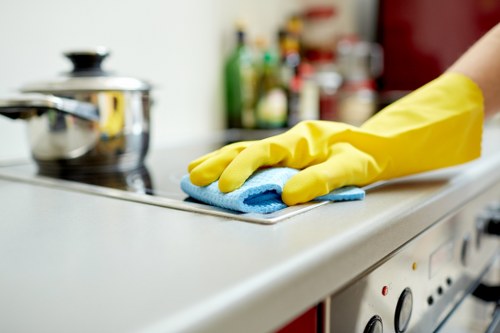 Specialist upholstery cleaning equipment used on a living room chair