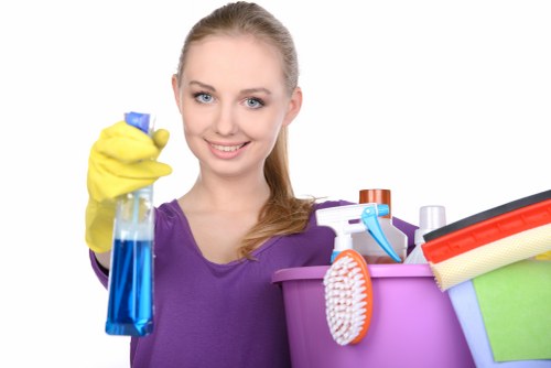 Professional post construction cleaning removing dust and debris