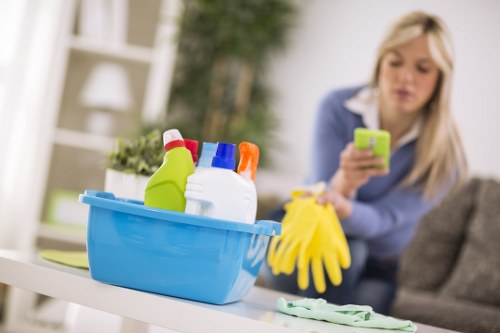 Cleaner in Chiswick performing deep cleaning in a modern kitchen